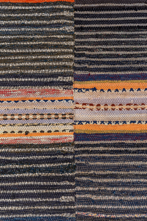 Antique Rag Rug Area Rug (4' x 7')